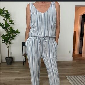NWT‎ Cloth & Stone Slip on Striped Jumpsuit. Size M